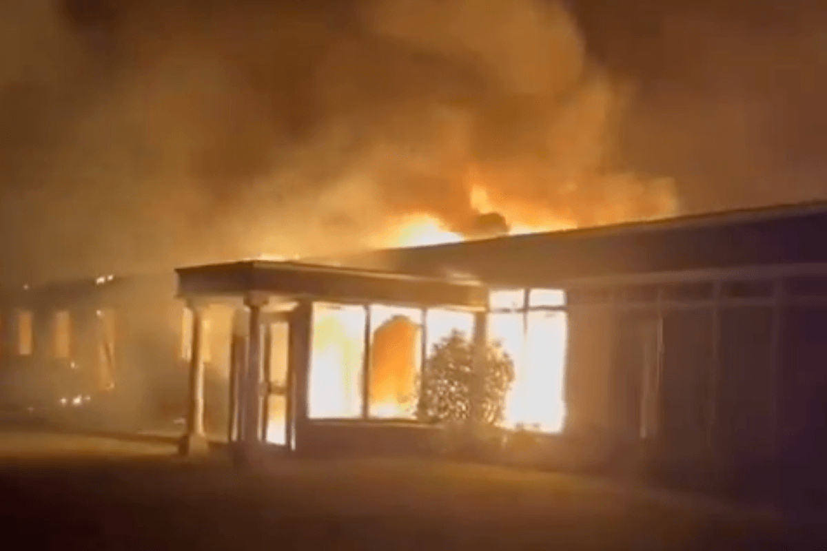 Migrant hotel goes up in FLAMES as huge blaze rips through 19th Century building