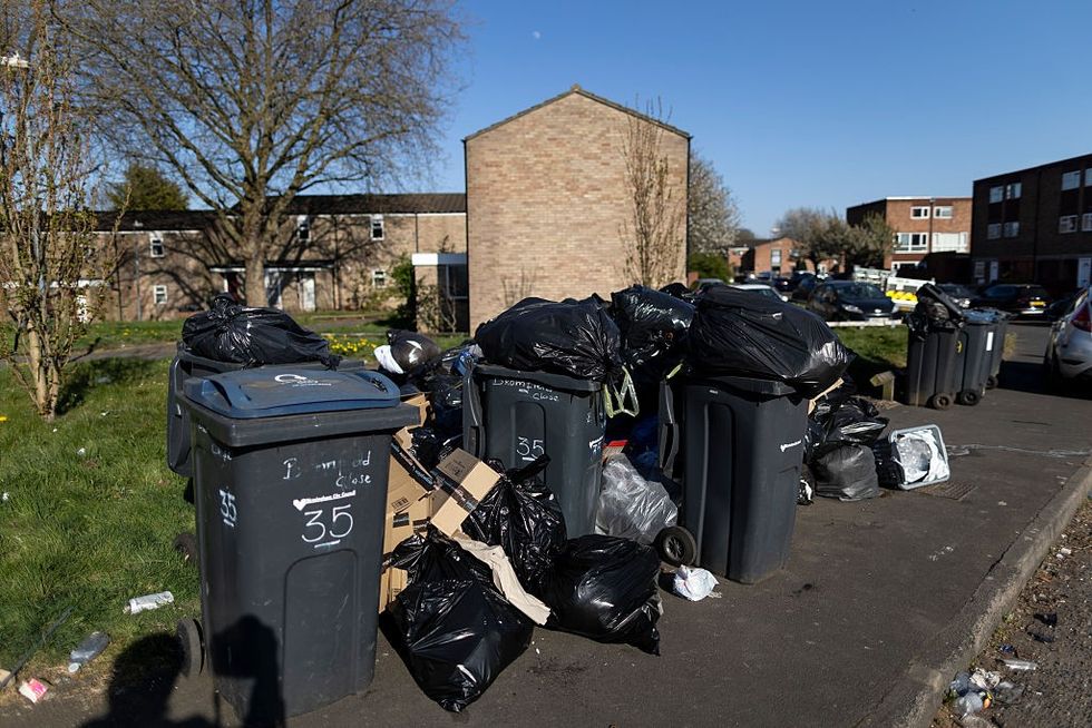 : A huge pile of Rubbish on Bromfield Close in Aston on April 08, 2025 in Birmingham\u200b