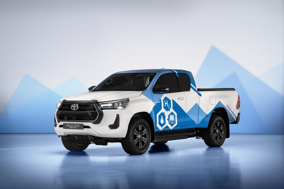 A hydrogen Toyota Hilux pickiup