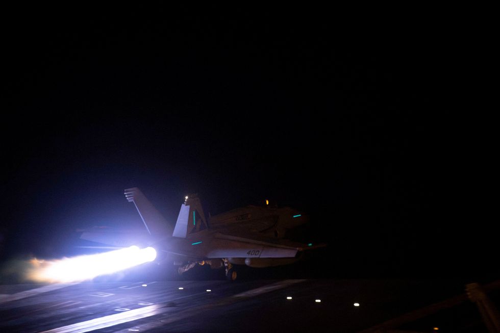 A jet taking off