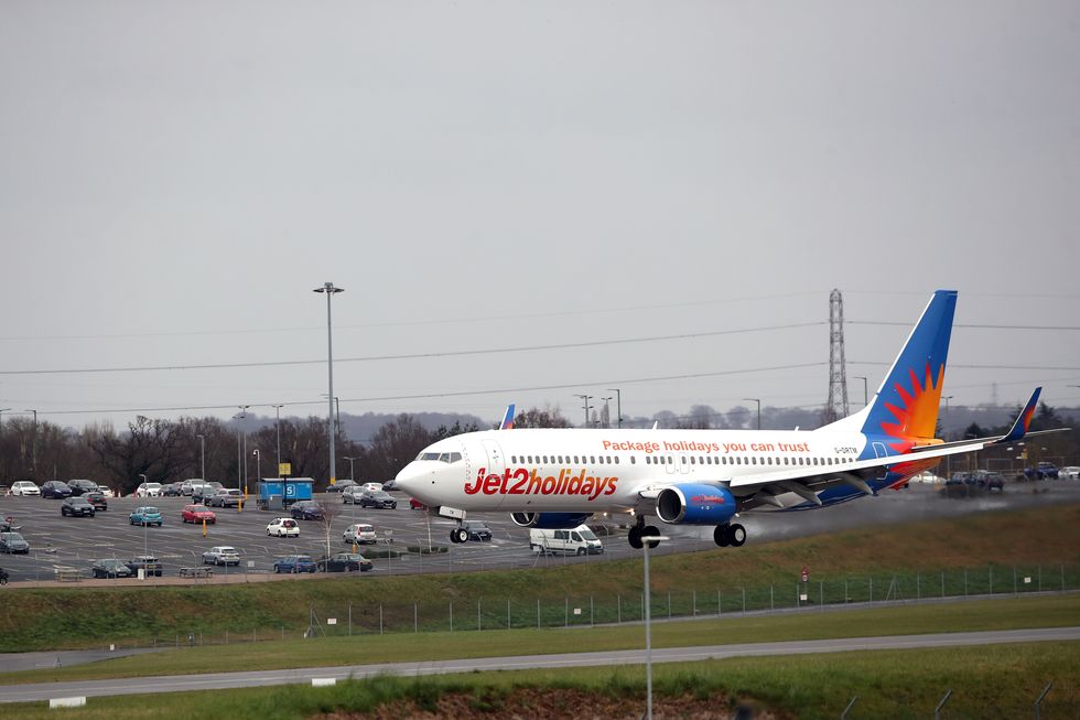 A Jet2 plane lands at Birmingham Airport