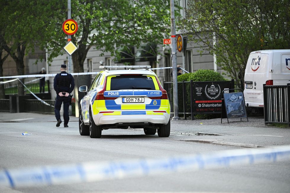 A large area was cordoned off in the city 44 miles north of Stockholm
