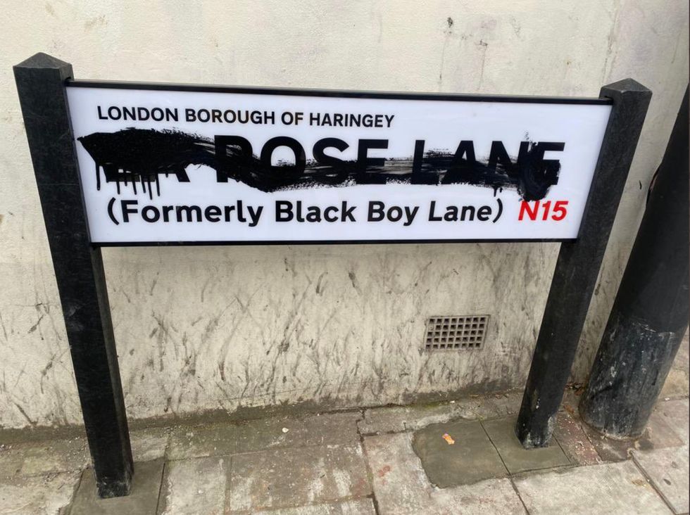 A local councillor shared an image of the vandalised sign.