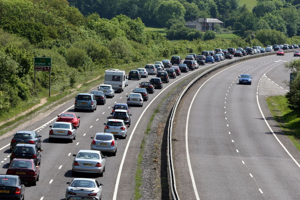 A long queue of traffic