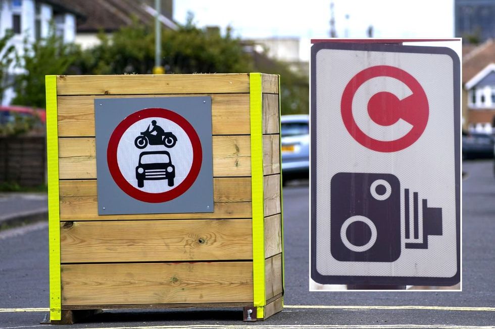 A Low Traffic Neighbourhood and Congestion Charge sign