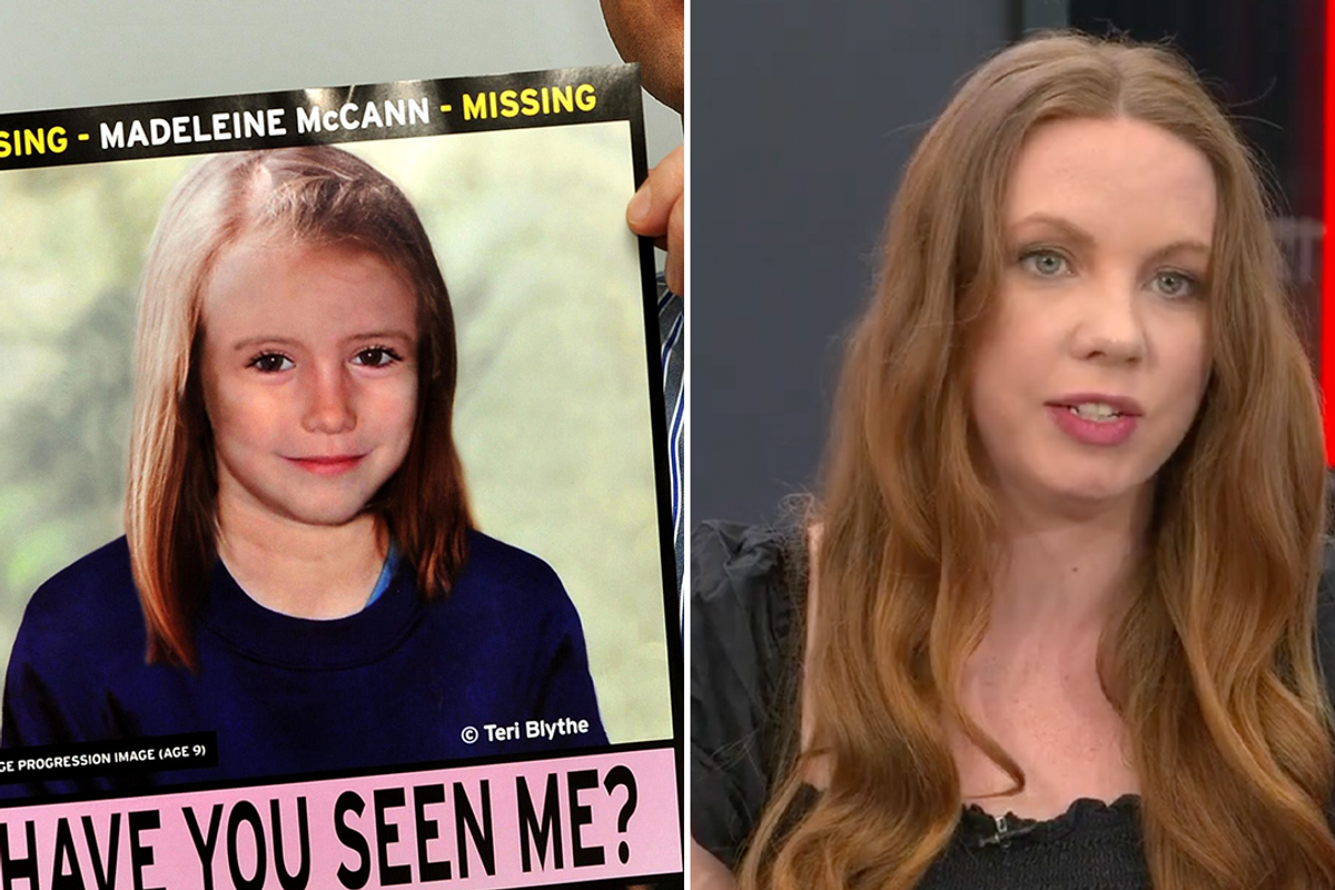 A Madeleine McCann poster and Candice Holdsworth
