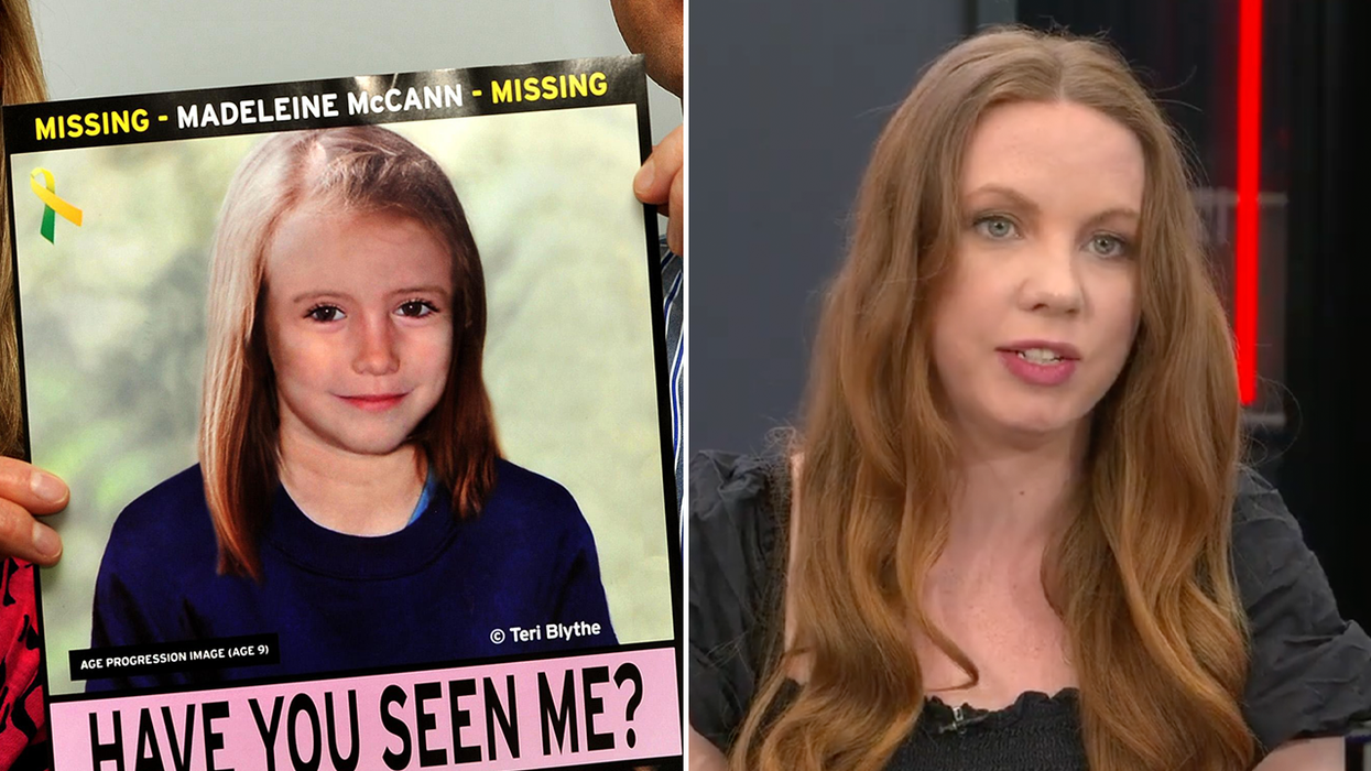 A Madeleine McCann poster and Candice Holdsworth