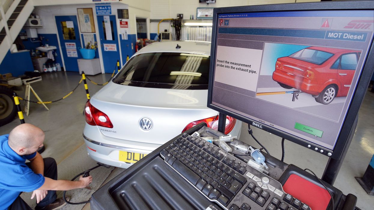 A man conducting an MOT test