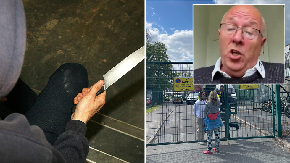 A man holding a knife, Serge Cefai and Ysgol Dyffryn Aman school
