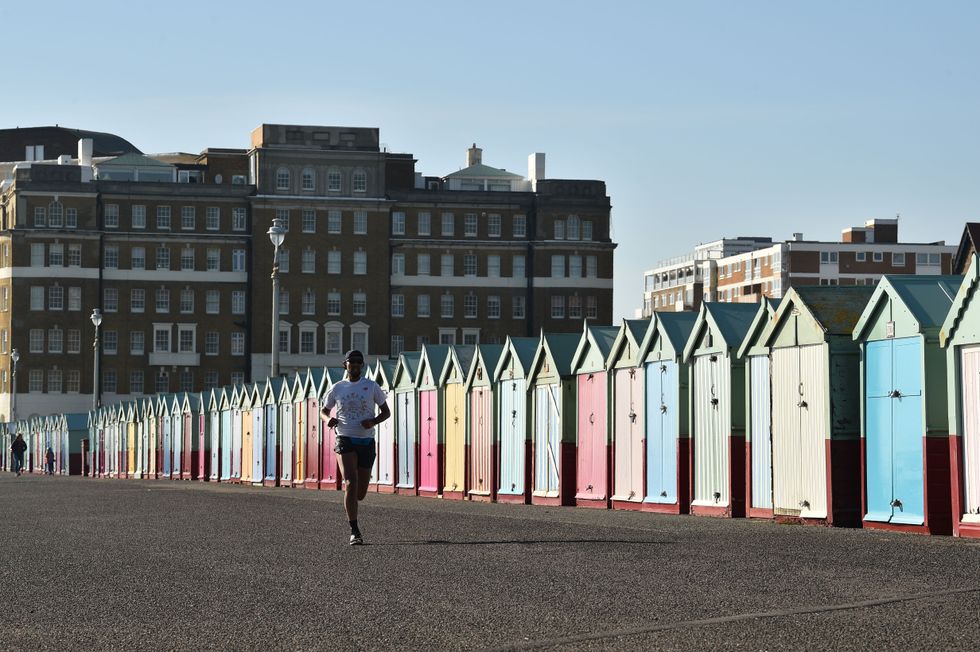 A man jogging in Hove - where Angela Rayner has just bought a seaside flat