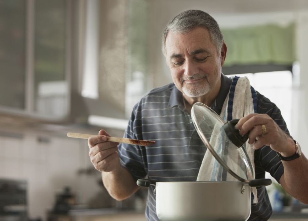 A man preparing food