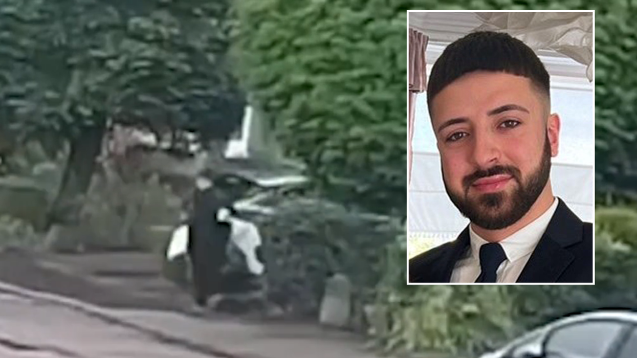 A man suspected to be Kyle Clifford leaving the house