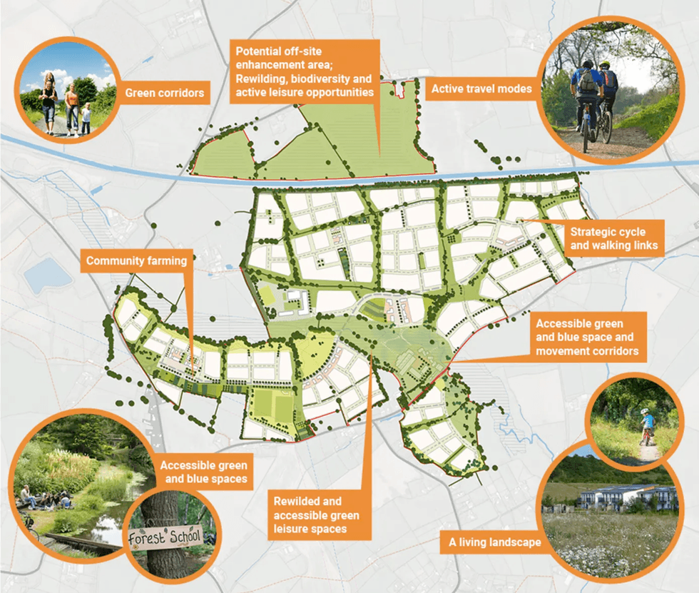 A map mock-up of the controversial Green-backed site