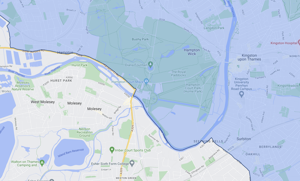 A map of the Ulez boundary in South West London