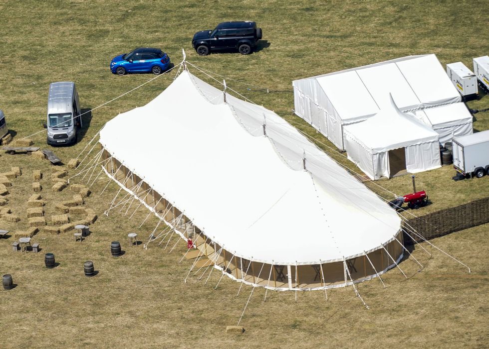 A marquee is erected on the grounds of Daylesford House, Gloucestershire