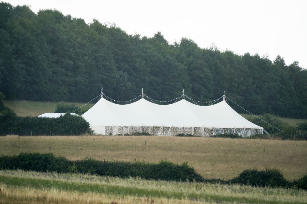 A marquee is erected on the grounds of Daylesford House in Gloucestershire, the location where Prime Minister Boris Johnson and wife Carrie are due to hold a first wedding anniversary party for friends and family. Picture date: Wednesday July 27, 2022.