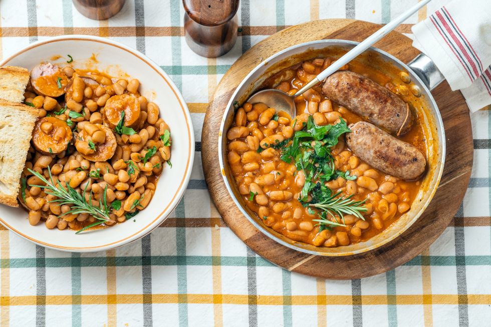 A meal including beans