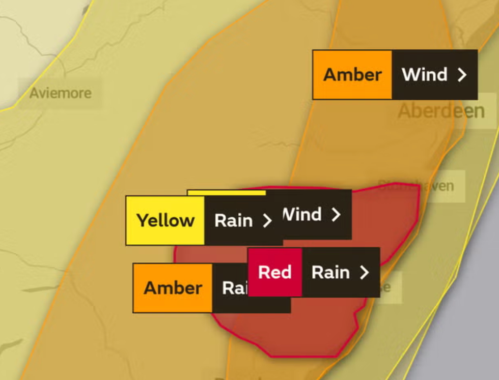 A Met Office weather map