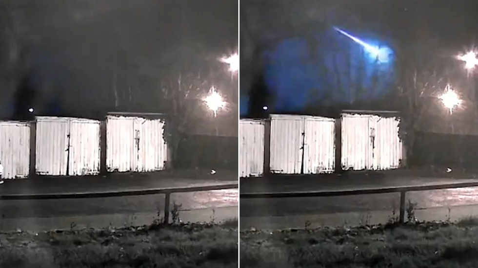 A 'meteor' flashes through the night sky