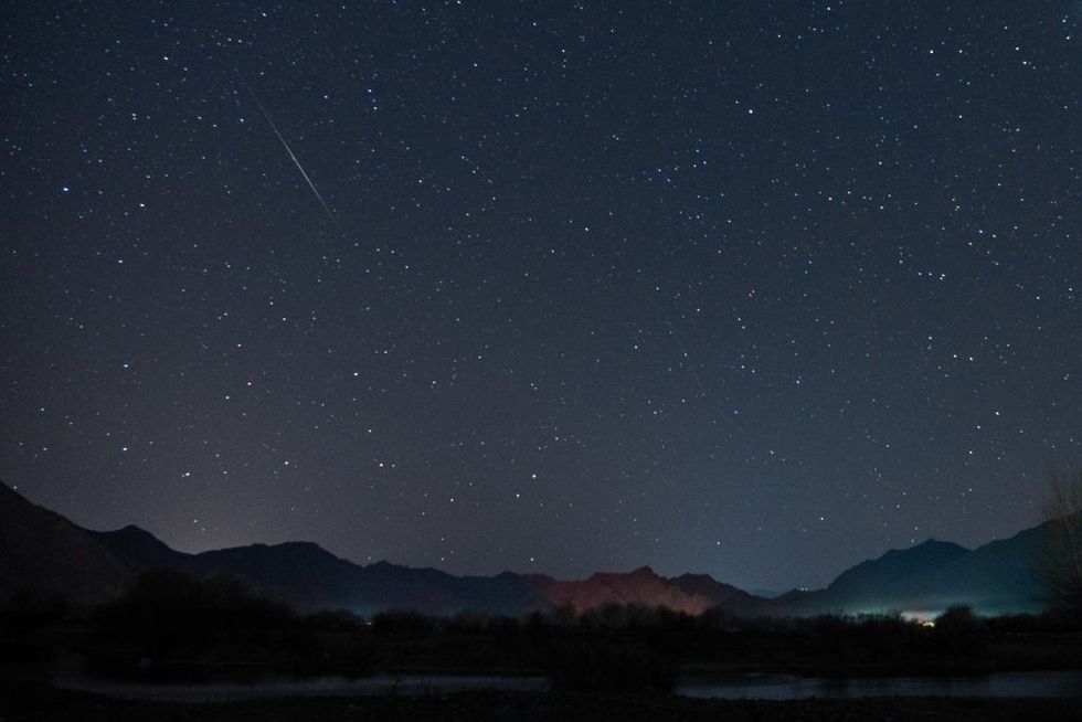 A meteor shower