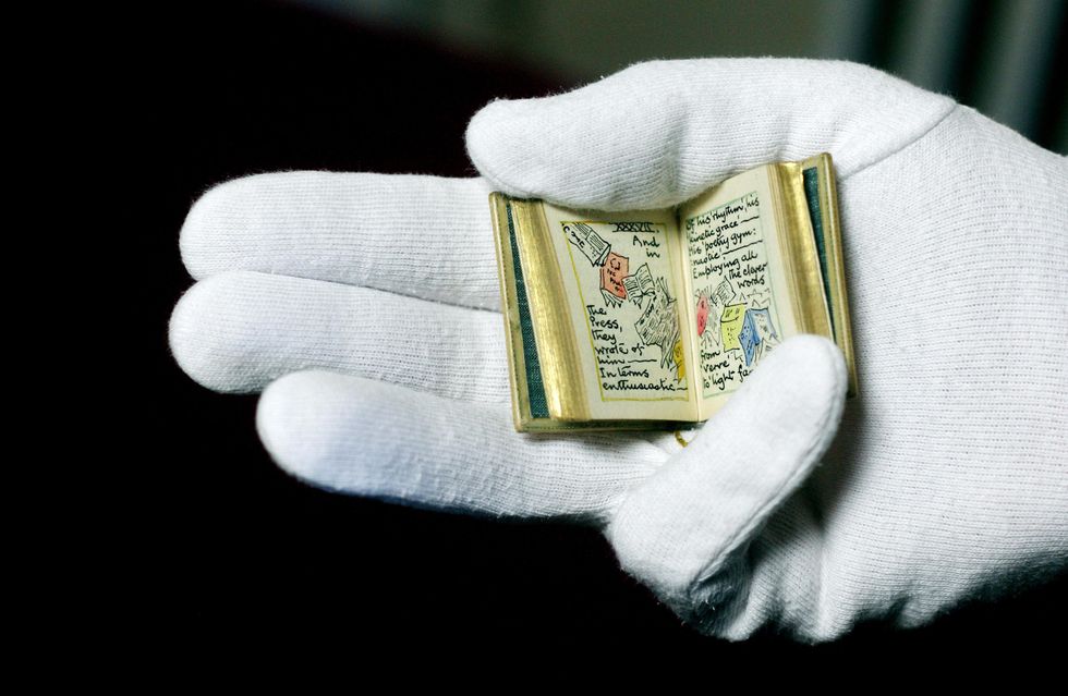 A miniature book from the library in Queen Mary's Dolls' House