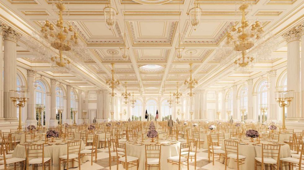 A mock-up interior of the ballroom
