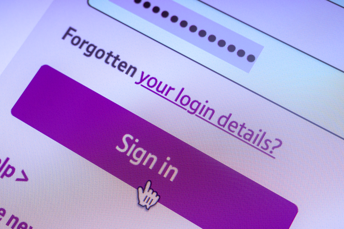 a mouse hovers over the Sign In button on an online login form 