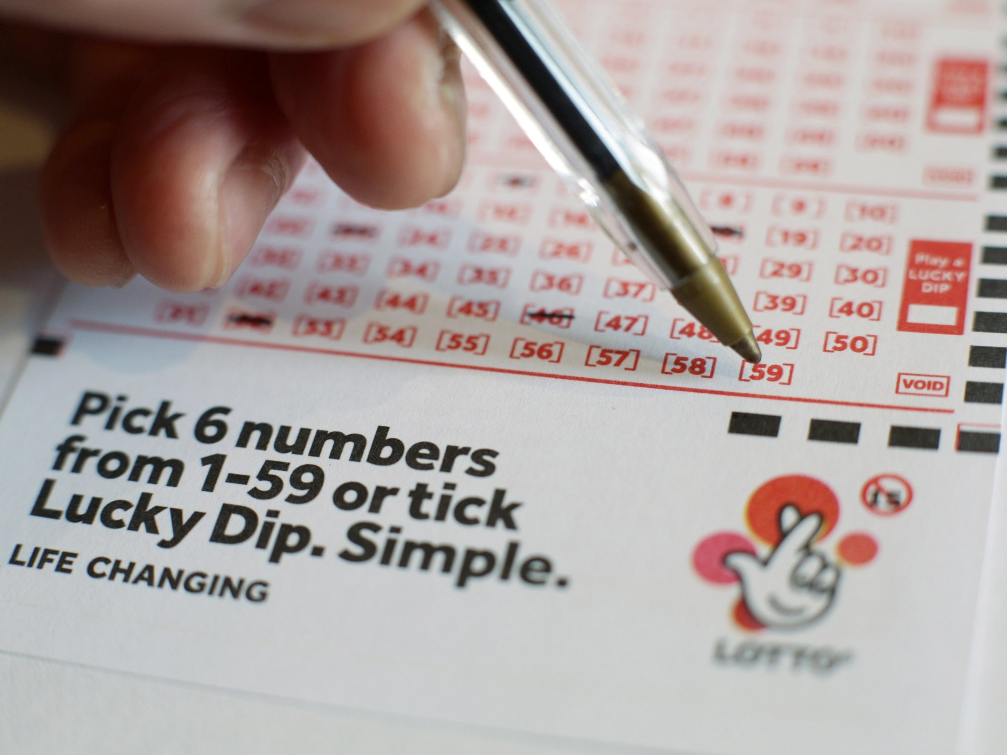 A National Lottery Lotto ticket