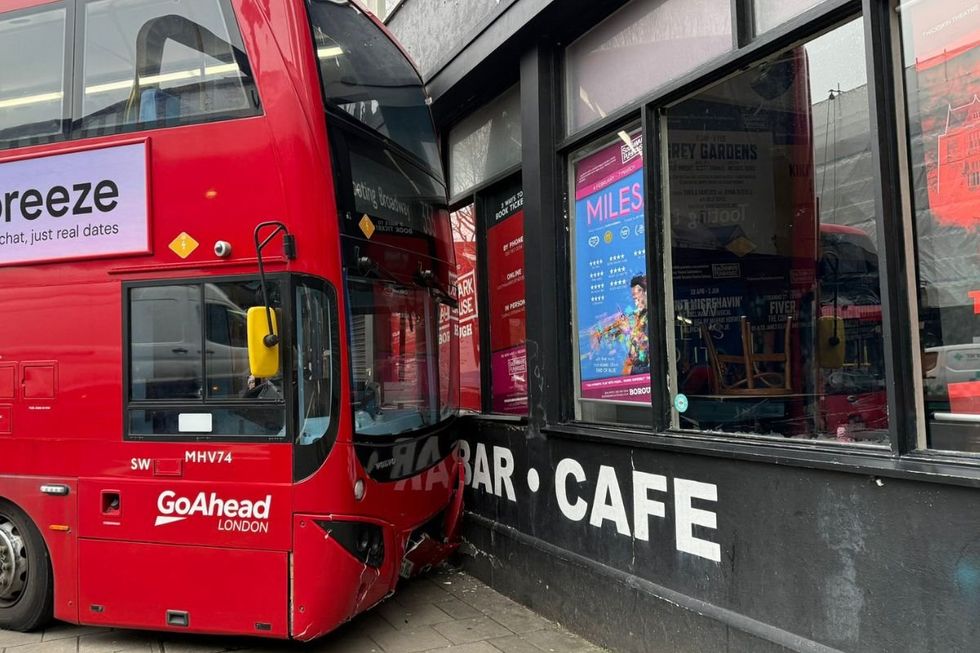 A nearby building also sustained damage during the crash, with one photograph showing a double-decker bus hitting the front of the Southwark Playhouse