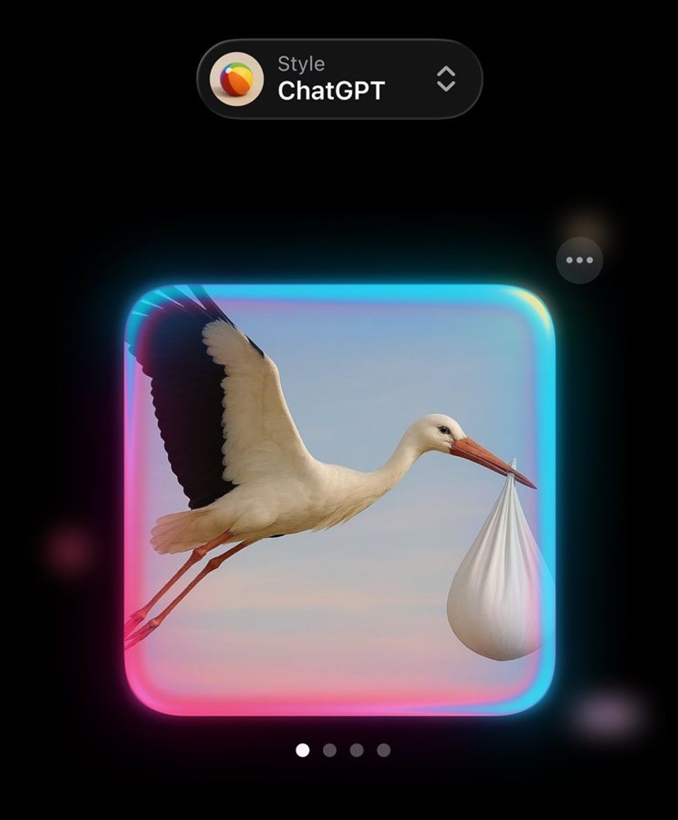 A new image is created on an iPhone using Image Playground in collaboration with ChatGPT