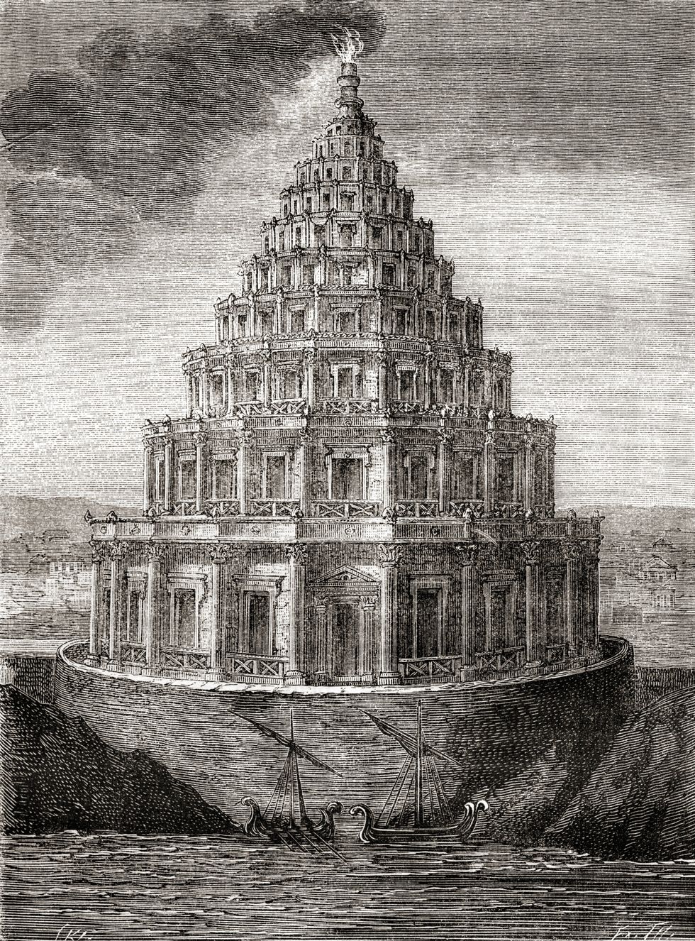 A nineteenth century imaginary depiction of The Lighthouse of Alexandria