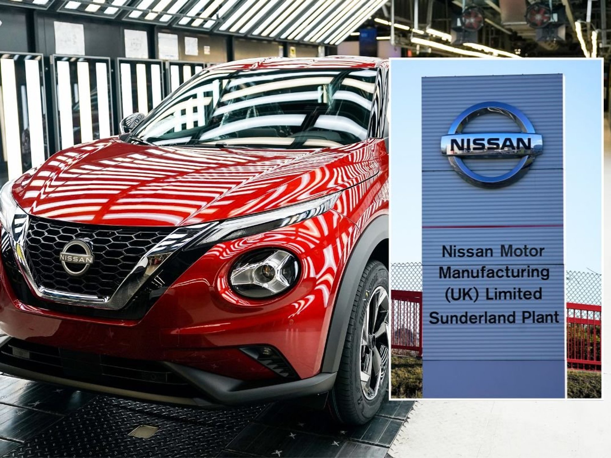 A Nissan Juke and the Nissan Sunderland plant