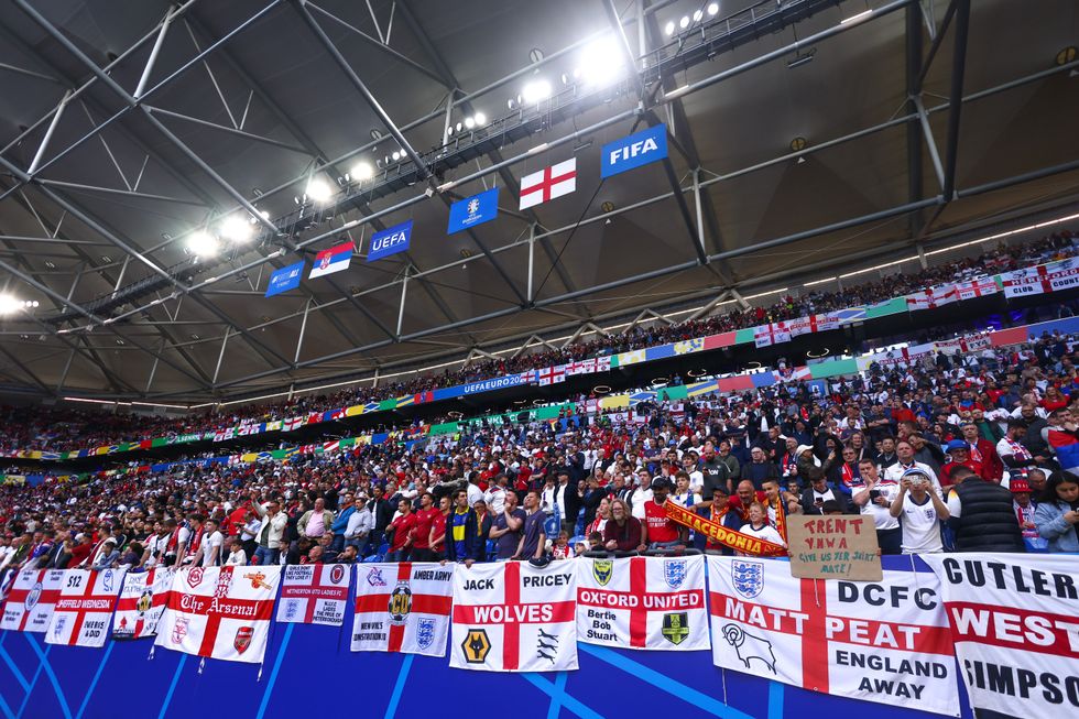 A number of England fans caused trouble before their game against Serbia