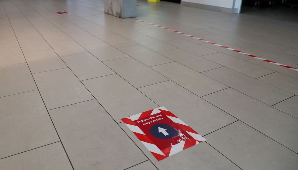 A one way system in place during the pandemic