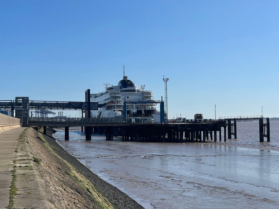 A P&O ferry docked in Hull