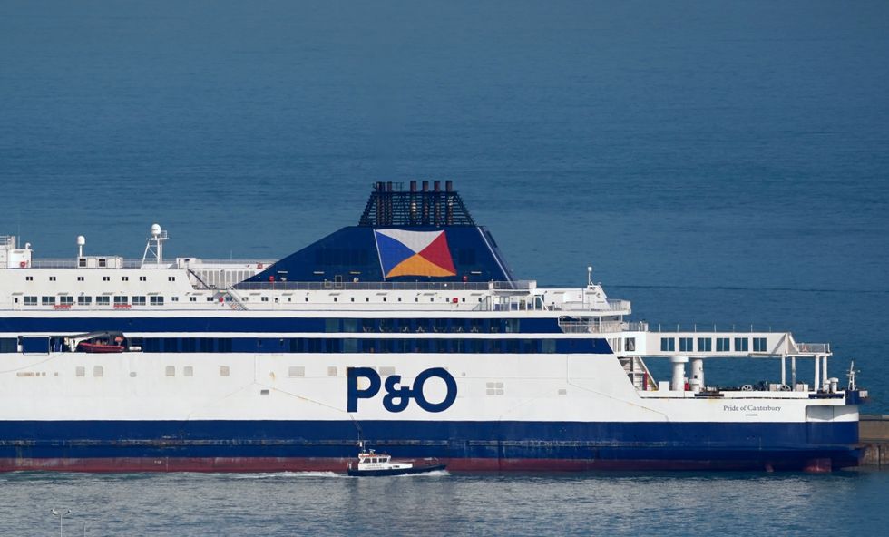 A P&O ferry remains moored at the Port of Dover in Kent after the ferry giant handed 800 seafarers immediate severance notices last week.