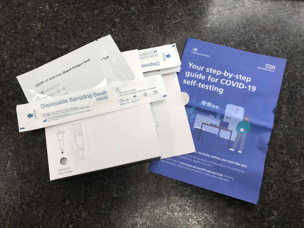 A package of seven NHS Test and Trace Covid-19 self-testing kits