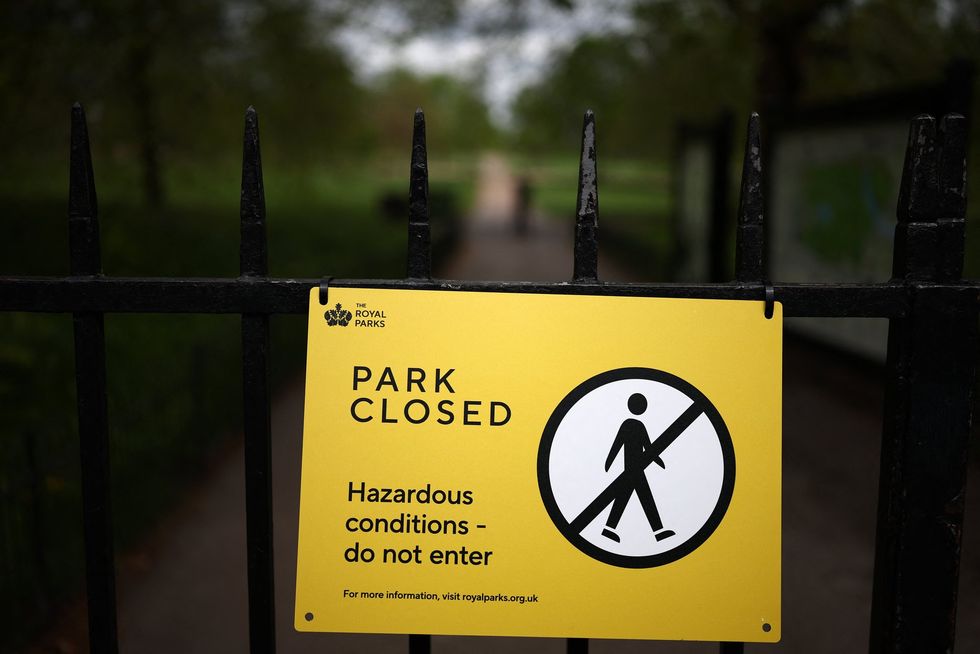 A 'Park Closed' sign