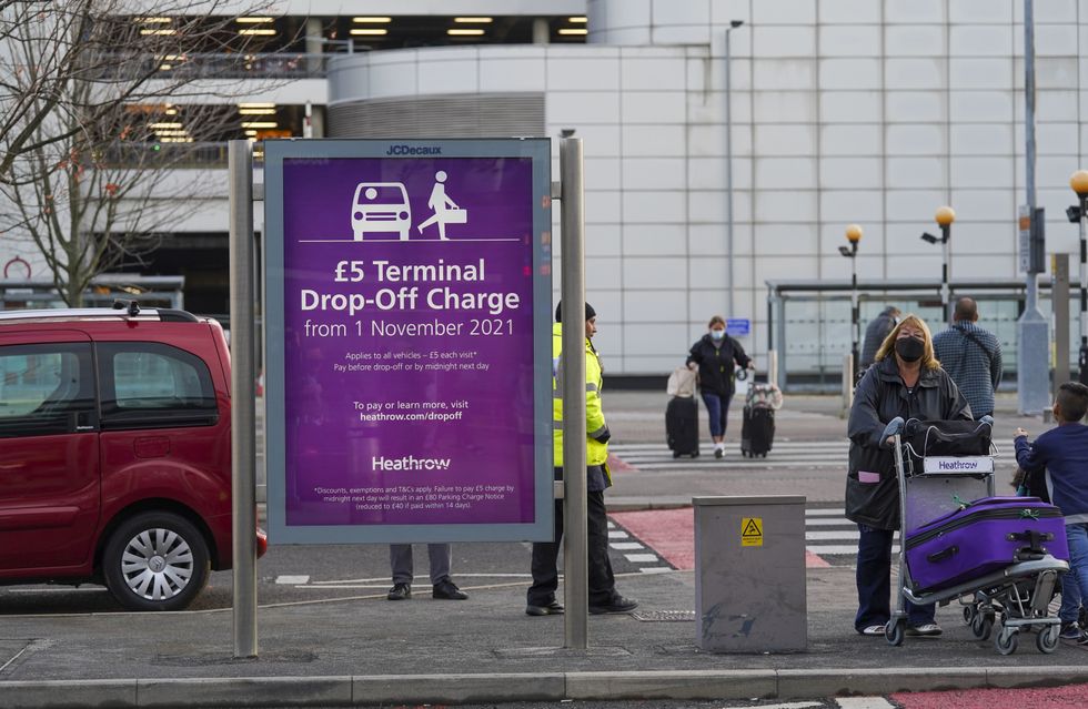 A parking sign at Heathrow Airport