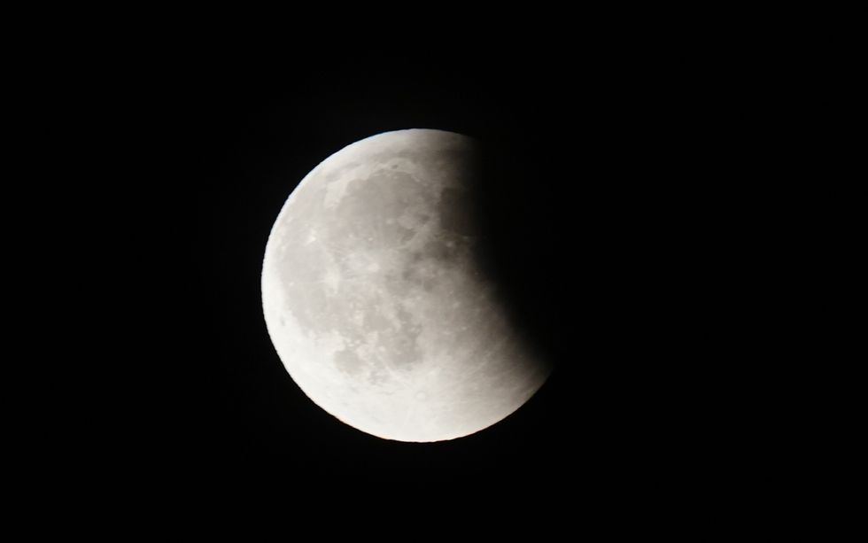 A partial eclipse, visible over Whitley Bay in the North East of England on Sunday night