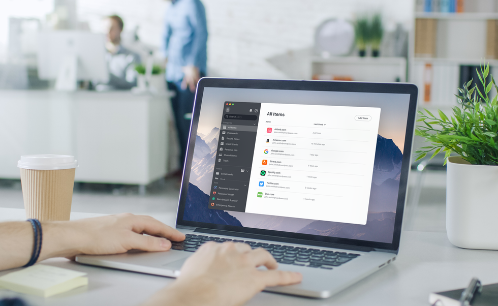 a person uses nordpass on a macbook