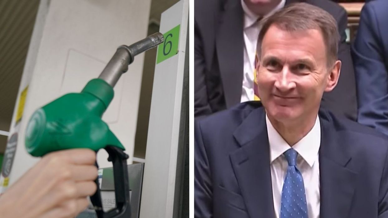 A petrol pump and Jeremy Hunt