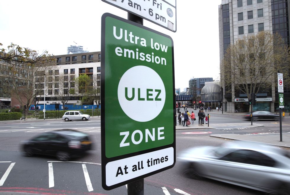 A picture of a sign notifying motorists they are in the Ulez zone