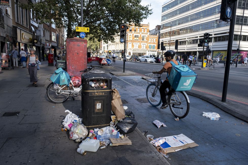 A pile of litter in London