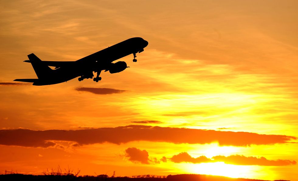 A plane flying in the sky
