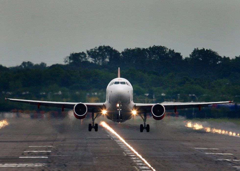 A plane taking off
