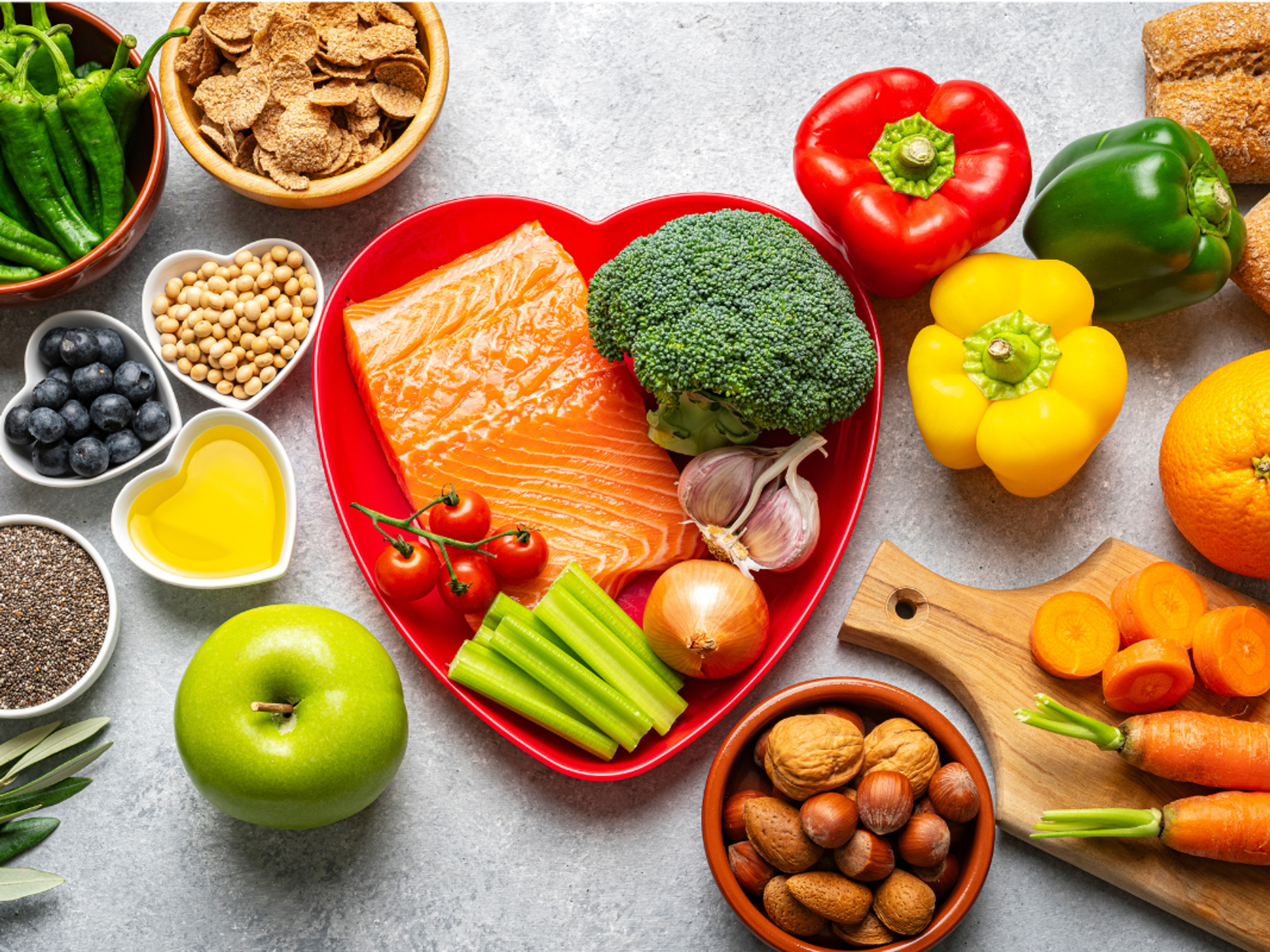 A platter of healthy fruits, vegetables and protein