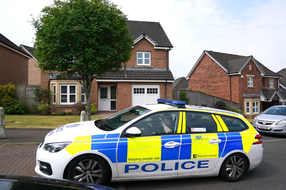 A police car outside Nicola Sturgeon's home in Glasgow
