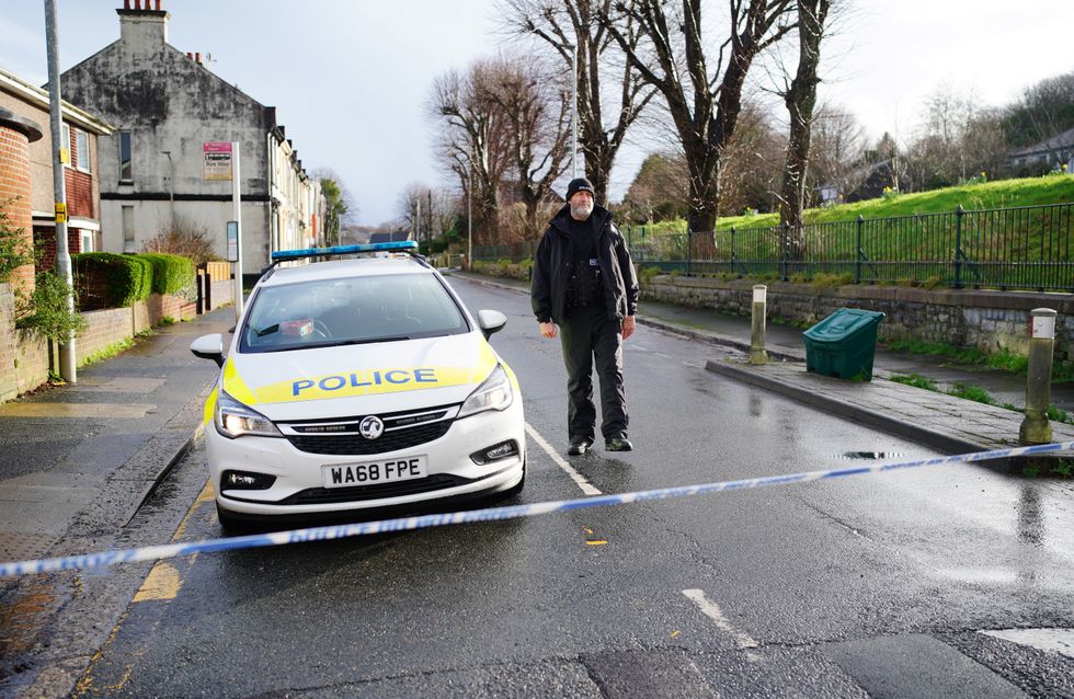 A police cordon at the scene near St Michael Avenue, Plymouth