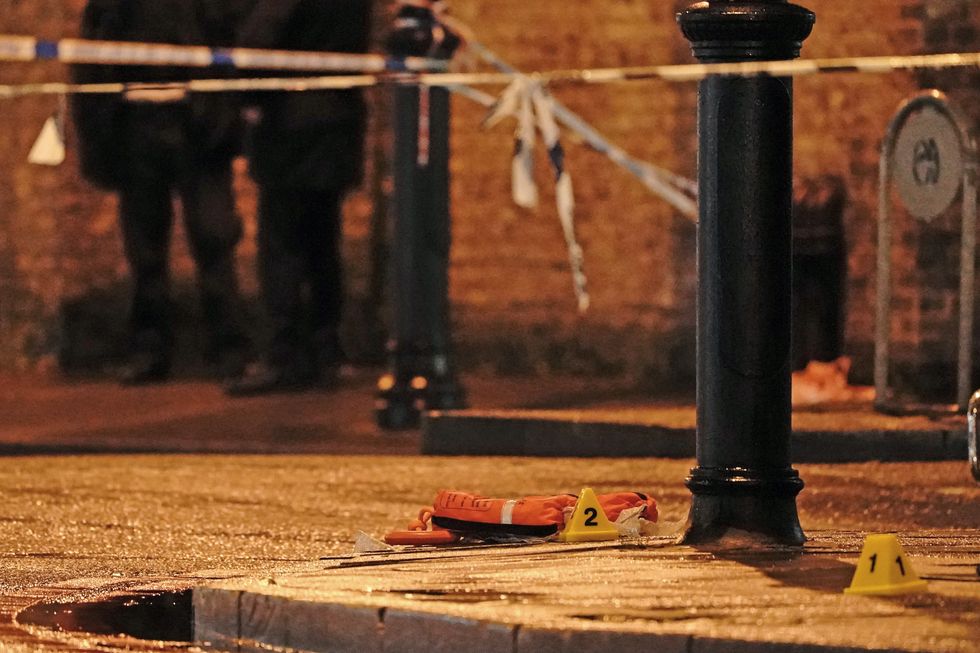 A police cordon at the scene of a shooting in Clapham